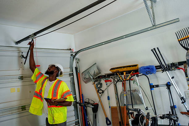 Professional Garage Door Installation technician working in Montauk, NY